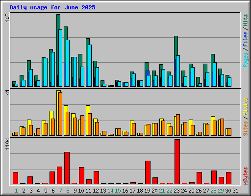 Daily usage for June 2025