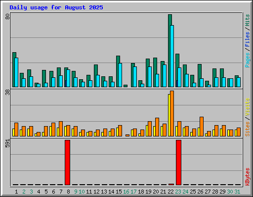 Daily usage for August 2025