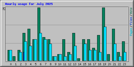Hourly usage for July 2025