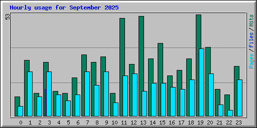 Hourly usage for September 2025