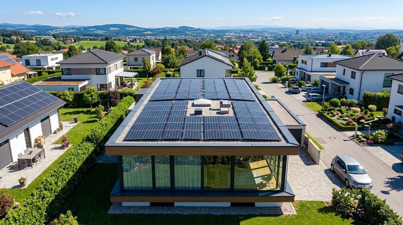 Nachher: montierte Photovoltaikanlage