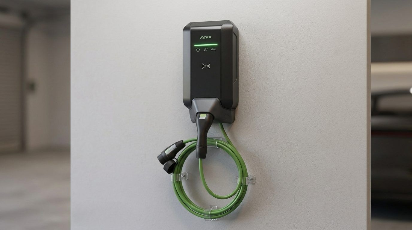 Nachher: montierte KEBA Wallbox