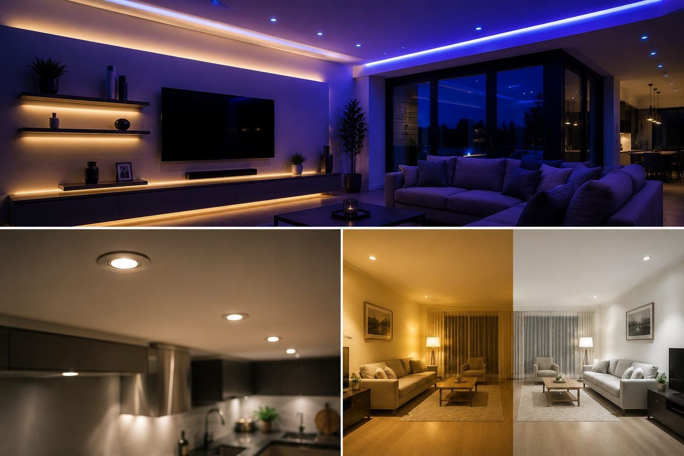 Indirekte LED-Beleuchtung in einem Wohnraum